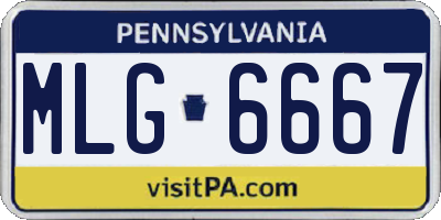 PA license plate MLG6667