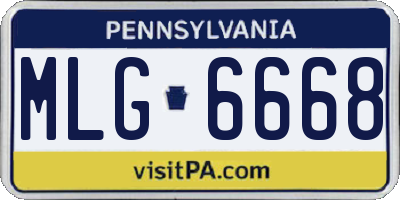 PA license plate MLG6668