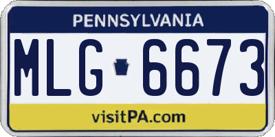 PA license plate MLG6673
