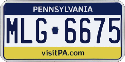 PA license plate MLG6675