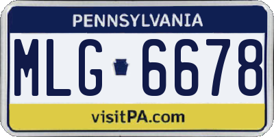 PA license plate MLG6678