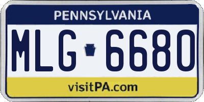 PA license plate MLG6680