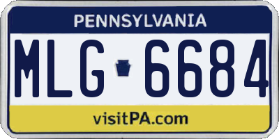 PA license plate MLG6684