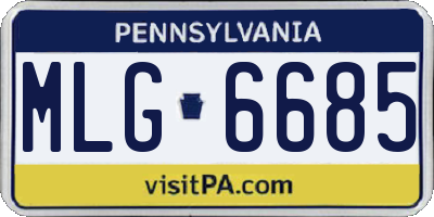 PA license plate MLG6685