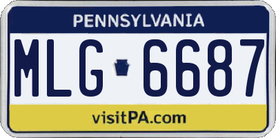 PA license plate MLG6687