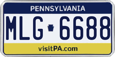 PA license plate MLG6688