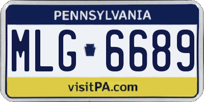 PA license plate MLG6689