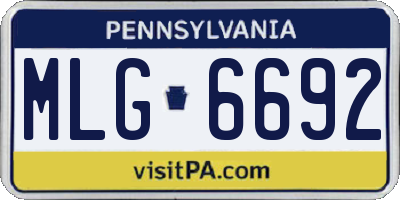 PA license plate MLG6692