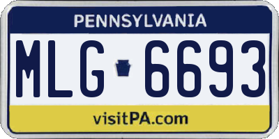 PA license plate MLG6693