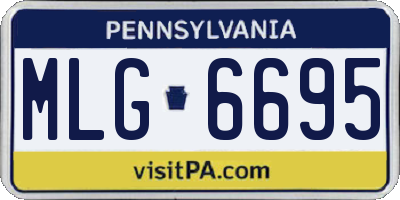 PA license plate MLG6695
