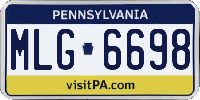 PA license plate MLG6698