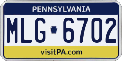 PA license plate MLG6702