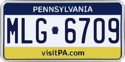 PA license plate MLG6709