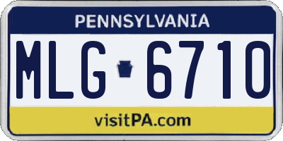 PA license plate MLG6710