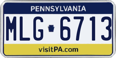 PA license plate MLG6713