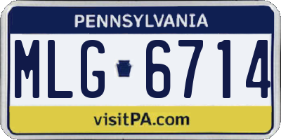 PA license plate MLG6714