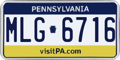 PA license plate MLG6716