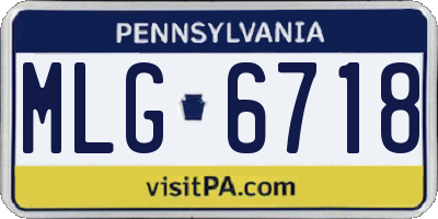 PA license plate MLG6718