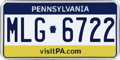 PA license plate MLG6722