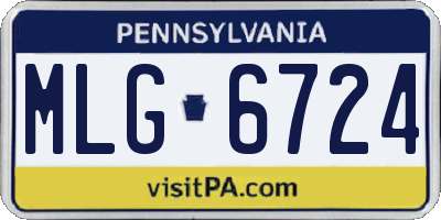 PA license plate MLG6724