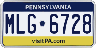 PA license plate MLG6728