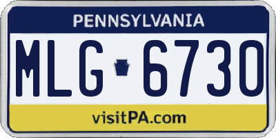 PA license plate MLG6730
