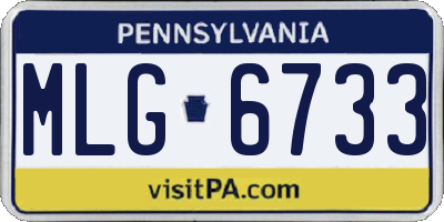 PA license plate MLG6733