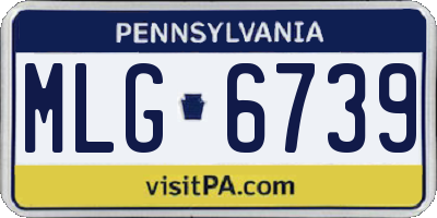 PA license plate MLG6739