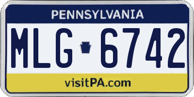 PA license plate MLG6742