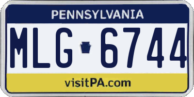 PA license plate MLG6744