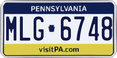 PA license plate MLG6748