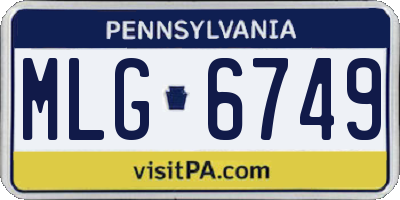 PA license plate MLG6749