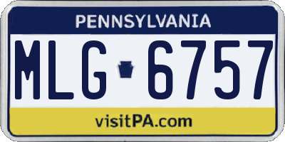 PA license plate MLG6757