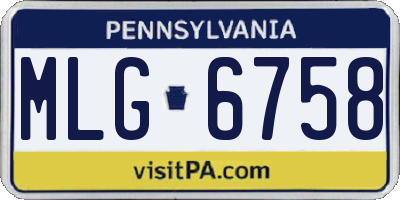 PA license plate MLG6758