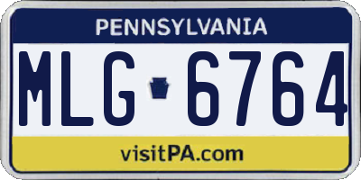PA license plate MLG6764