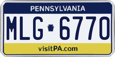 PA license plate MLG6770