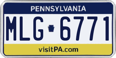 PA license plate MLG6771