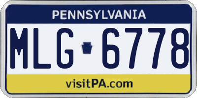 PA license plate MLG6778