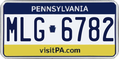 PA license plate MLG6782