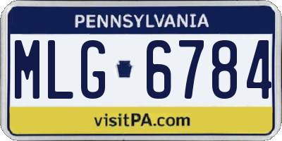 PA license plate MLG6784
