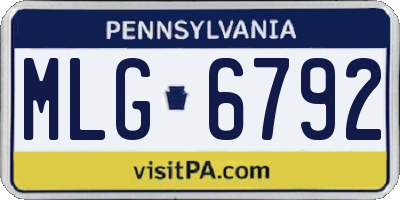 PA license plate MLG6792