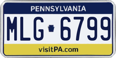 PA license plate MLG6799