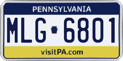 PA license plate MLG6801