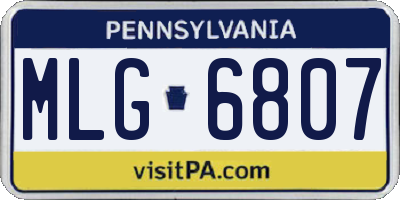 PA license plate MLG6807