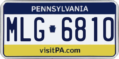 PA license plate MLG6810