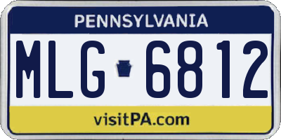 PA license plate MLG6812
