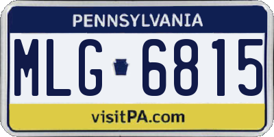 PA license plate MLG6815