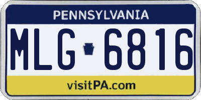 PA license plate MLG6816