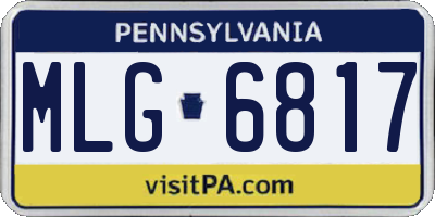 PA license plate MLG6817