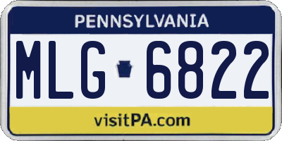 PA license plate MLG6822